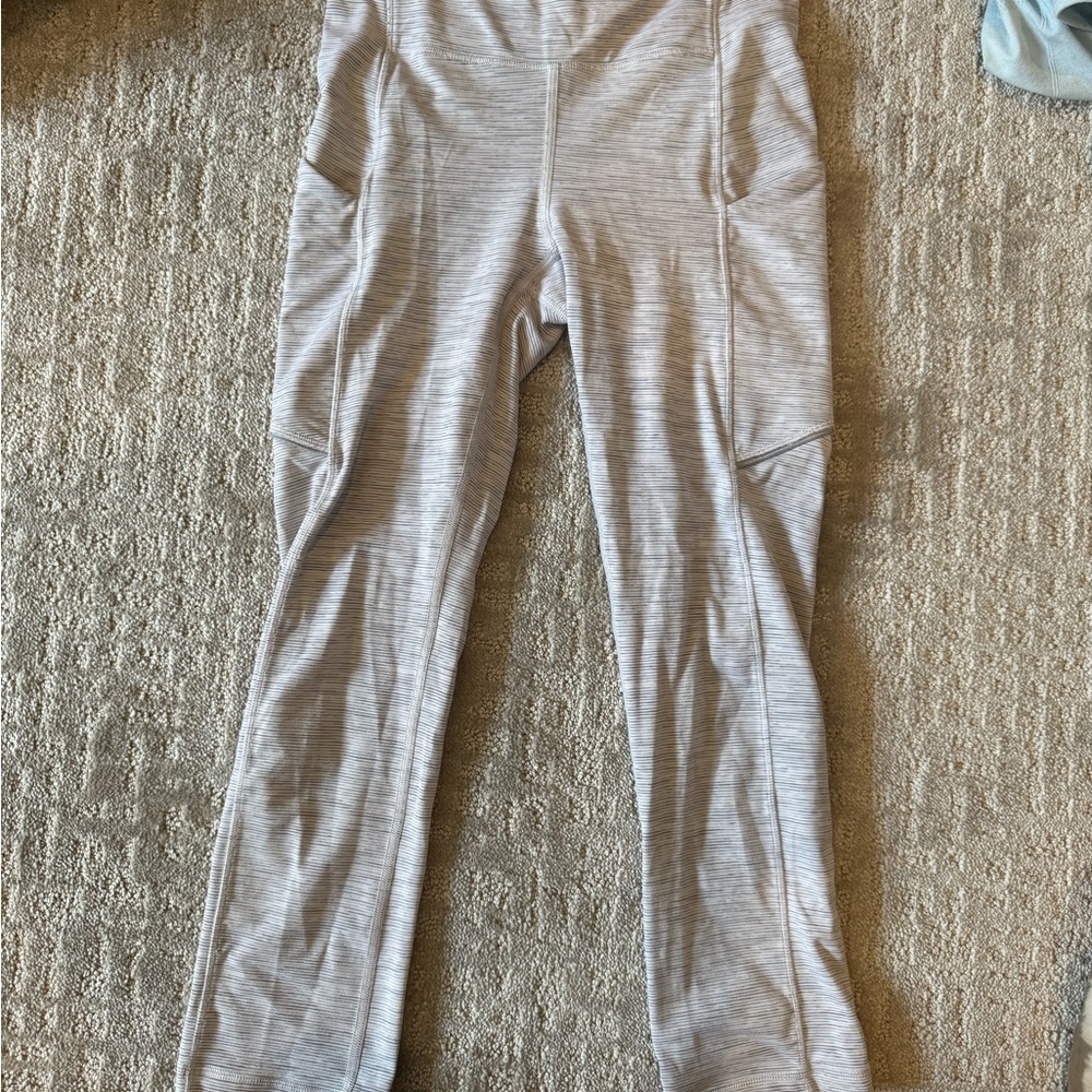 Lululemon Athletica Striped Gray Leggings